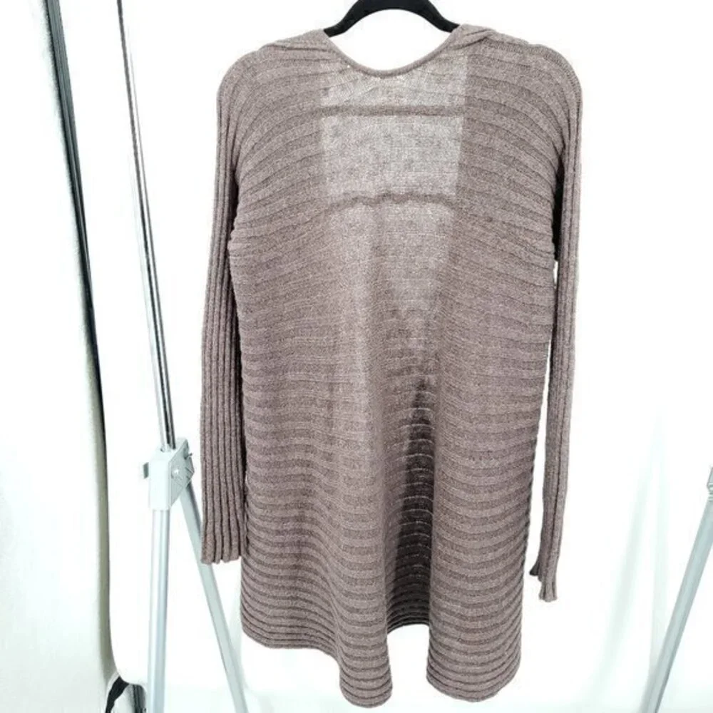 *Repair* Free People Oversized Ribbed Knit Open Cardigan S Blackberry Heather